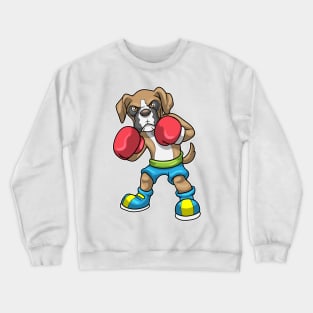 Dog as Boxer with Boxing gloves Crewneck Sweatshirt